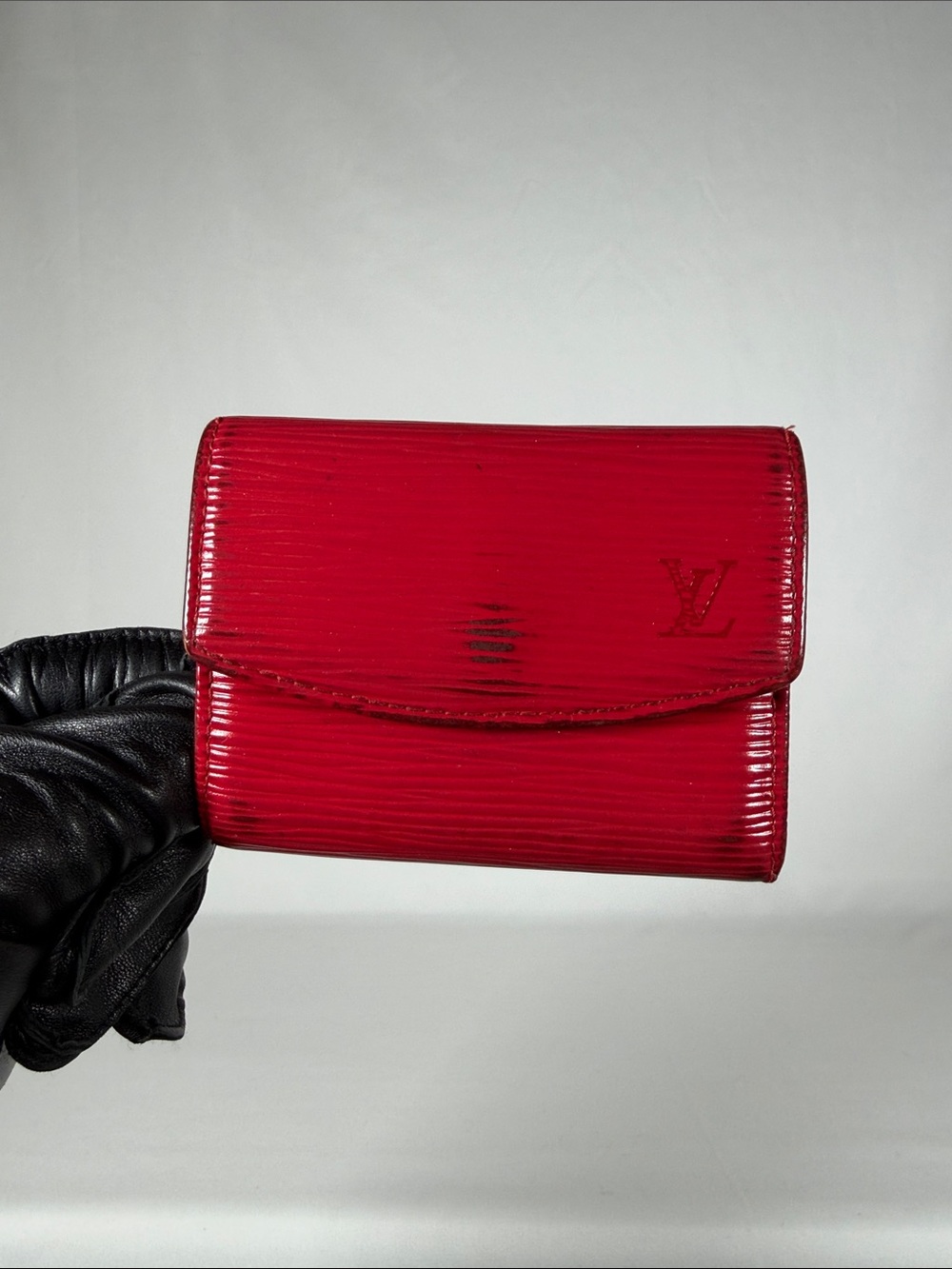 Louis Vuitton Red Epi Leather Small Wallet